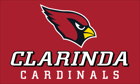 Clarinda Cardinals double sided flag - 3x5