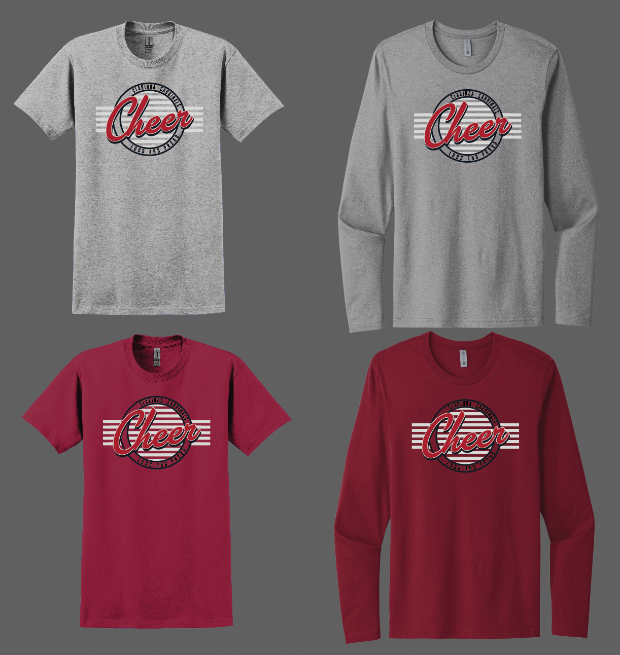 CLARINDA CHEERLEADING SHORT SLEEVE/LONG SLEEVE - GLIDAN/NEXT LEVEL ...